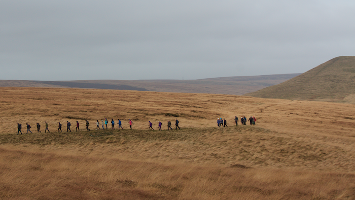 Hikers on Marsden Moor photo by Mark Kelly for Marsden Walkers are Welcome