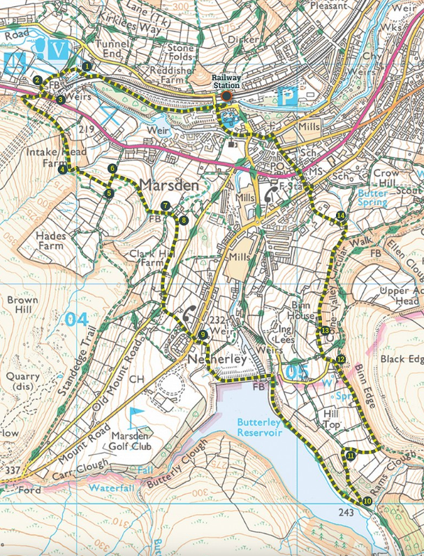 Intake Head map overview from Marsden Walkers are Welcome